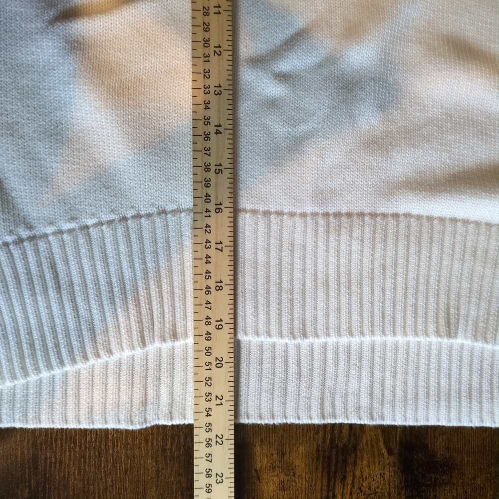 Quince Organic Cotton Shaker Stitch Crewneck Sweater Ivory White Medium - Picture 7 of 8